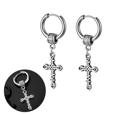 Ristkõrvarõngad meestele Naistele mõeldud roostevabast terasest rippuvad rippuvad rippuvad kõrvarõngad