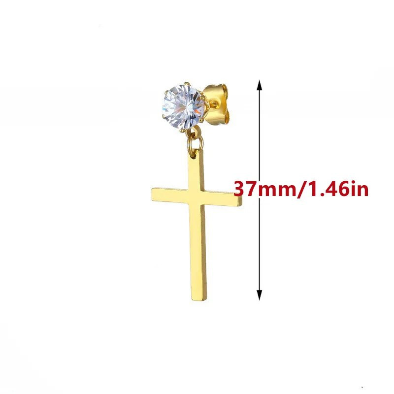 Trendikas roostevabast terasest kristallist ristirõngaga kõrvarõngas must kõrva ehe naistele meestele sünnipäevakingitused rippuvad kõrvarõngad