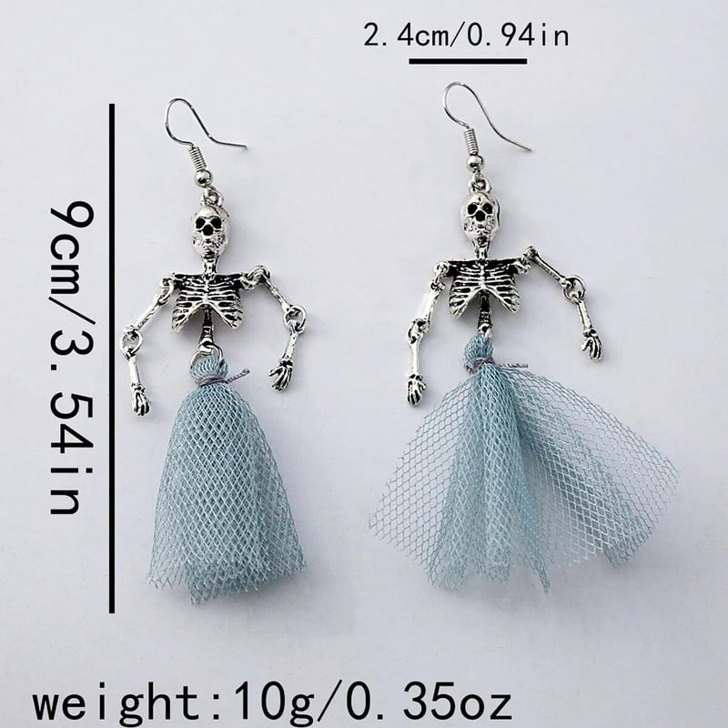 Loominguline tantsiv paar Kolju rippuvad kõrvarõngad gooti retro Halloweeni ehted meestele ja naistele Punk rock hüpoallergeensed kõrvarõngad