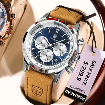 POEDAGAR моден хронометър мъжки часовници луксозен водоустойчив многофункционален светещ календар мъжки кварцови ръчни часовници марка часовник нов