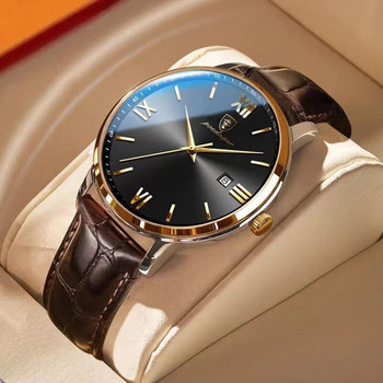 POEDAGAR Ултра тънки мъжки часовници Маркови модни водоустойчиви горни светещи кварцови часовници Луксозен кожен часовник в бизнес стил 2023 г.