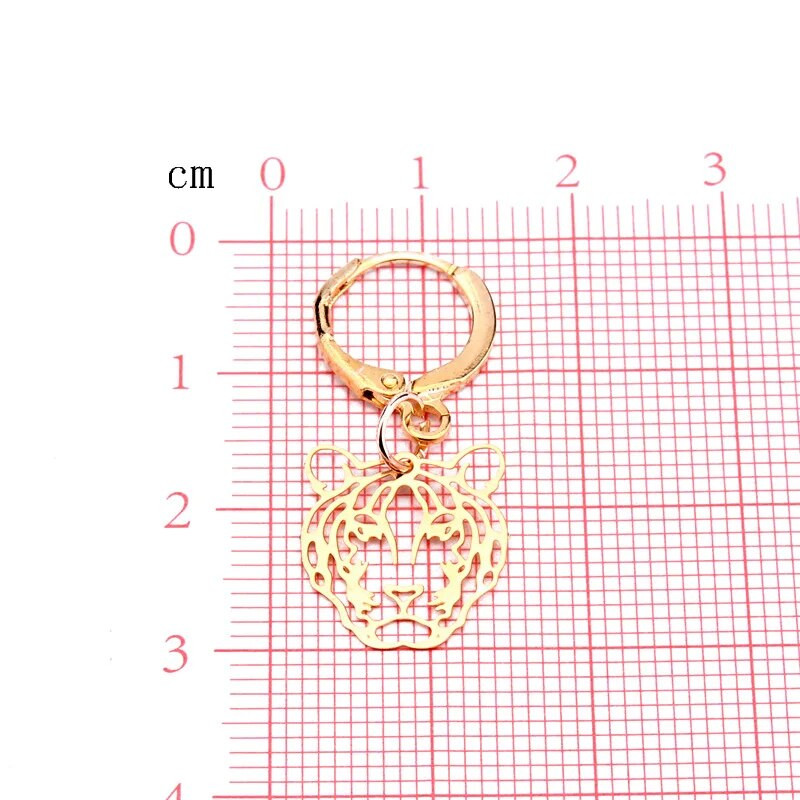Hollow Leopard Tiger Head Hoop σκουλαρίκια για γυναίκες Vintage Χρυσό Ασημί Χρώμα Σκουλαρίκι από κράμα Drop Κοσμήματα Statement Mujer