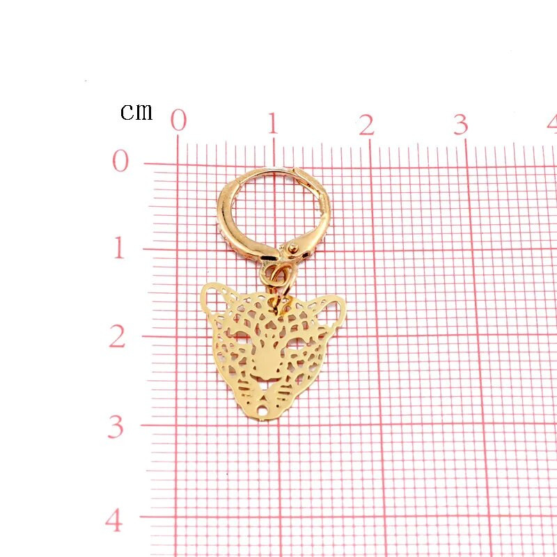 Hollow Leopard Tiger Head Hoop σκουλαρίκια για γυναίκες Vintage Χρυσό Ασημί Χρώμα Σκουλαρίκι από κράμα Drop Κοσμήματα Statement Mujer