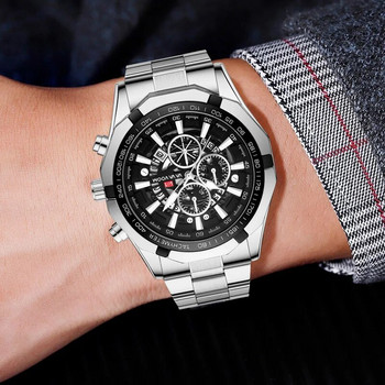 Водоустойчиви бизнес спортни часовници за мъже Топ луксозни мъжки кварцови ръчни часовници от неръждаема стомана Relogios Masculino