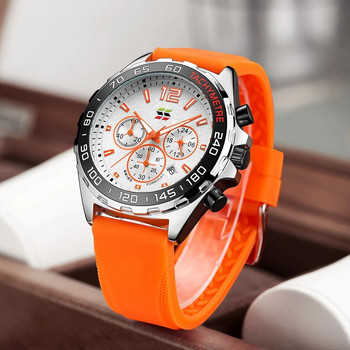 Моден хронограф Мъжки часовници Топ марка Луксозна силиконова каишка Спортен ръчен часовник Бизнес кварцов часовник Водоустойчив Montre Homme