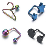 1 vnt. Plieninis auskaras Tragus kremzlės auskarų vėrimas kabyklos žvaigždės dvigubo rutulinio sraigtinio auskaro auskarai auskarų vėrimo auskarai Helix Sexy punk papuošalai