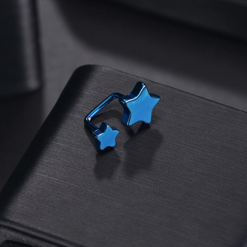 1 vnt. Plieninis auskaras Tragus kremzlės auskarų vėrimas kabyklos žvaigždės dvigubo rutulinio sraigtinio auskaro auskarai auskarų vėrimo auskarai Helix Sexy punk papuošalai