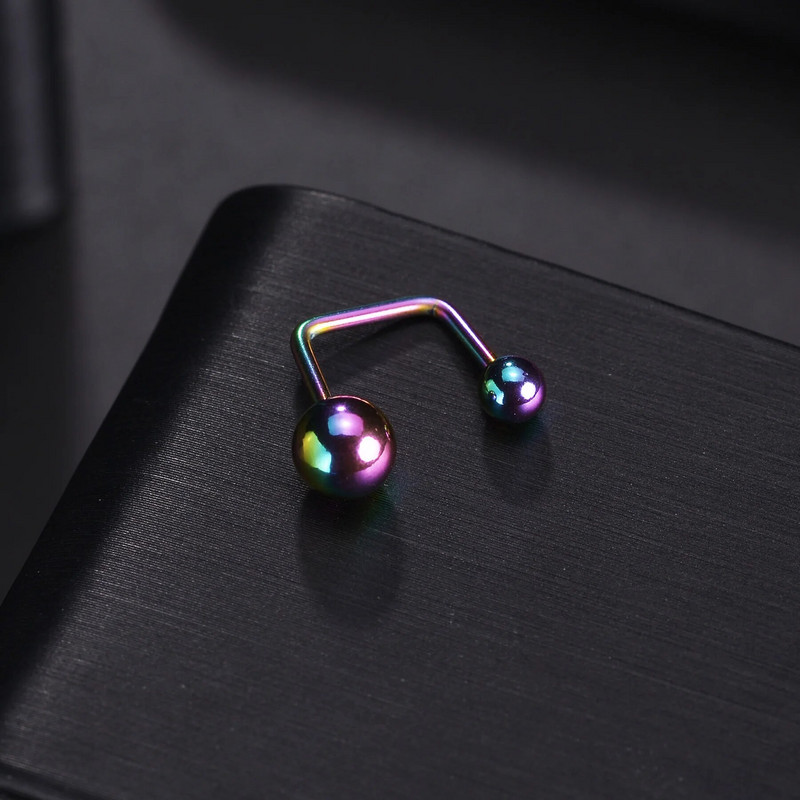 1 vnt. Plieninis auskaras Tragus kremzlės auskarų vėrimas kabyklos žvaigždės dvigubo rutulinio sraigtinio auskaro auskarai auskarų vėrimo auskarai Helix Sexy punk papuošalai