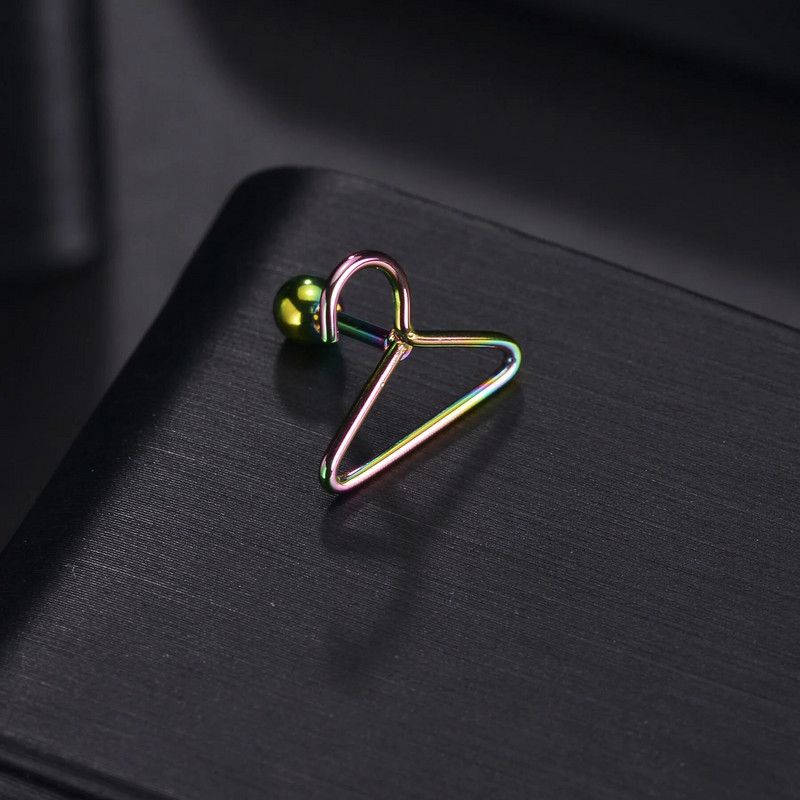 1 vnt. Plieninis auskaras Tragus kremzlės auskarų vėrimas kabyklos žvaigždės dvigubo rutulinio sraigtinio auskaro auskarai auskarų vėrimo auskarai Helix Sexy punk papuošalai