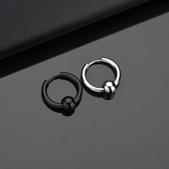 15 17 21mm ανοξείδωτο σκουλαρίκι μικρού κρίκου για άντρες Δαχτυλίδι αυτιού με μπίλια Brinco Circle Μαύρα σκουλαρίκια Piercing Μπαρ Κοσμήματα