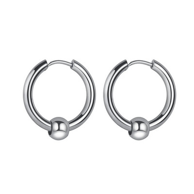 15 17 21 mm nerūdijančio plieno mažas auskaras vyrams auskaras su rutuliniu karoliuku Brinco apskritimas juodas auskarai auskarai juostos papuošalai