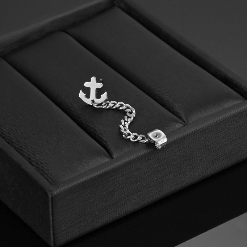 Lihtsad roostevabast terasest ankurkõrvarõngad, hõbedased tutid, ketikõrvarõngad naistele, meeste punk, vintage peomeht