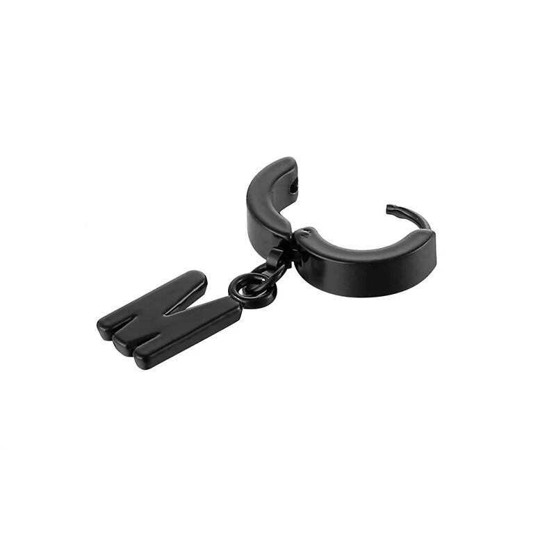 Σκουλαρίκια από ανοξείδωτο ατσάλι letter M Σκουλαρίκια Huggie Hoop για άνδρες Γυναικεία, 2 τμχ