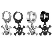 Gooti roostevabast terasest pealuu kõrvarõngad naistele meestele lahe tänava hip-hop kõrvarõngas ehte ripats