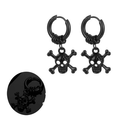 Gooti roostevabast terasest pealuu kõrvarõngad naistele meestele lahe tänava hip-hop kõrvarõngas ehte ripats