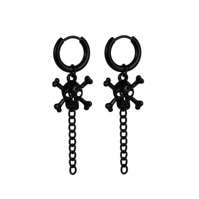 Gooti roostevabast terasest pealuu kõrvarõngad naistele meestele lahe tänava hip-hop kõrvarõngas ehte ripats