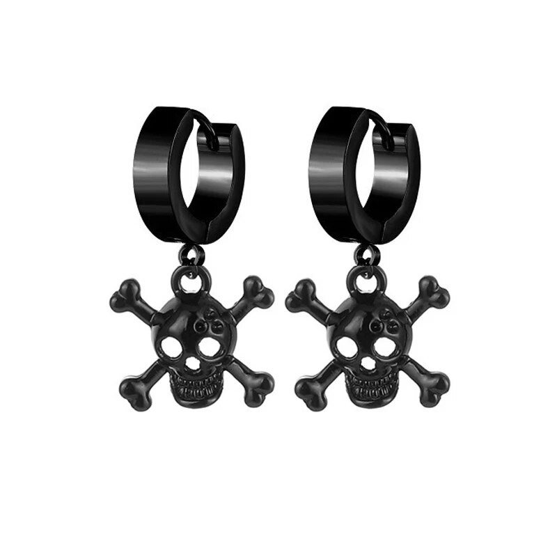 Gooti roostevabast terasest pealuu kõrvarõngad naistele meestele lahe tänava hip-hop kõrvarõngas ehte ripats