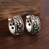 Moodsad rohelised tsirkoonlehtedest rõngaskõrvarõngad hüpoallergeensed kõrvarõngad naistele retro trendikad õhtusöögi ehted kingitused