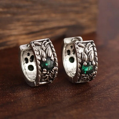 Moodsad rohelised tsirkoonlehtedest rõngaskõrvarõngad hüpoallergeensed kõrvarõngad naistele retro trendikad õhtusöögi ehted kingitused