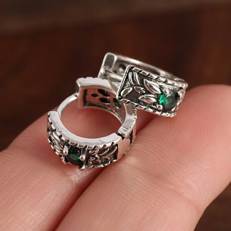 Moodsad rohelised tsirkoonlehtedest rõngaskõrvarõngad hüpoallergeensed kõrvarõngad naistele retro trendikad õhtusöögi ehted kingitused