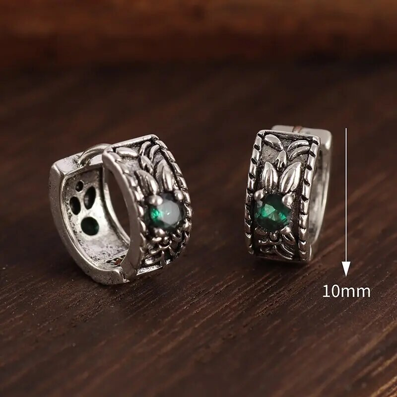 Moodsad rohelised tsirkoonlehtedest rõngaskõrvarõngad hüpoallergeensed kõrvarõngad naistele retro trendikad õhtusöögi ehted kingitused