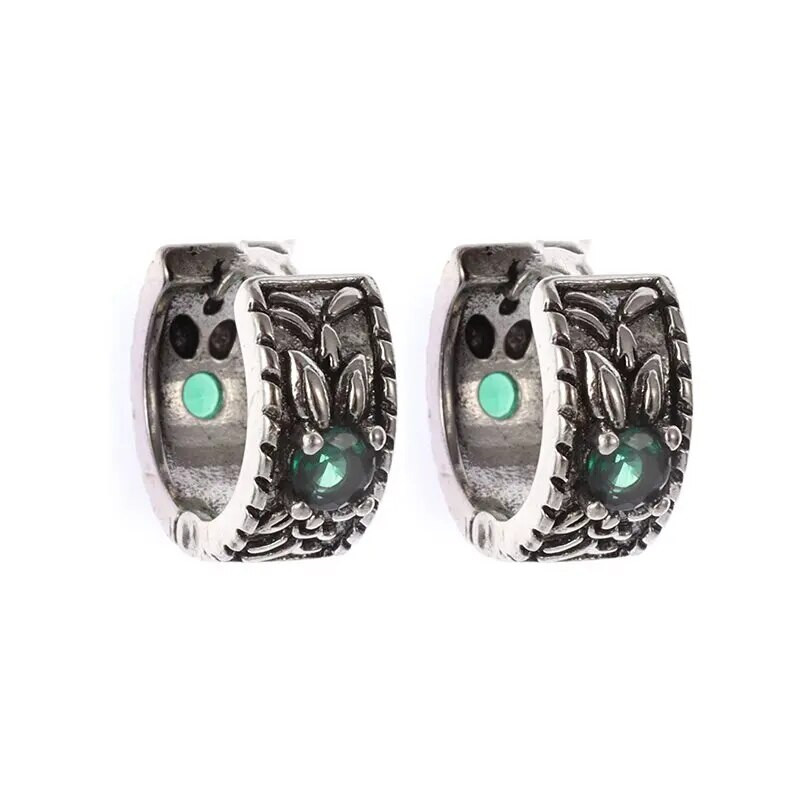 Moodsad rohelised tsirkoonlehtedest rõngaskõrvarõngad hüpoallergeensed kõrvarõngad naistele retro trendikad õhtusöögi ehted kingitused