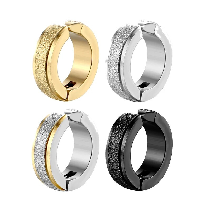 Γυναικεία σκουλαρίκια με κλιπ από ανοξείδωτο ατσάλι για άντρες Huggie Ear non-piercing Υποαλλεργικά κλιπ για σκουλαρίκια