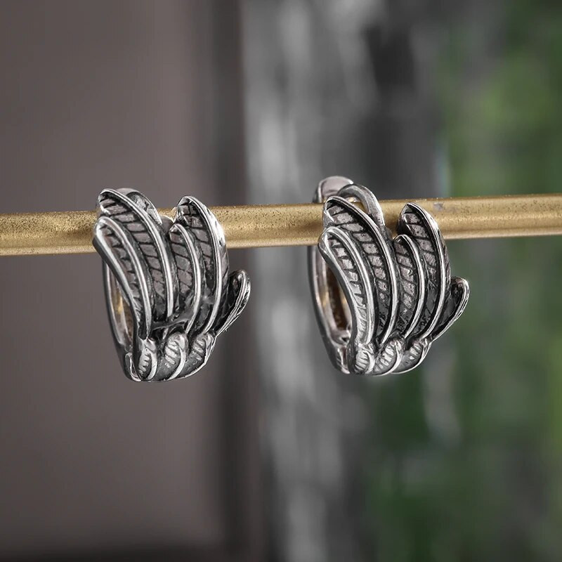 Retro Punk Angel Wings Kõrvarõngad Hüpoallergeensed Loomatiivad Kõrvarõngad Moodsad Hip Hop Banketikingitused Meestele ja Naistele