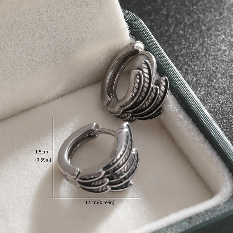 Retro Punk Angel Wings Kõrvarõngad Hüpoallergeensed Loomatiivad Kõrvarõngad Moodsad Hip Hop Banketikingitused Meestele ja Naistele