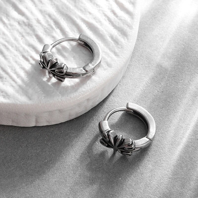 Retro posrebrene križne naušnice Hipoalergene punk naušnice Muškarci Žene Popularni hip hop nakit Pokloni