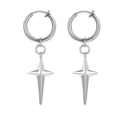 Vnox vyriški 1 dalių stilingi kūginiai smaigalio formos auskarai, roko punk geometriniai ausų papuošalai su spyruokliniu ausų segtuku