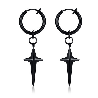 Vnox vyriški 1 dalių stilingi kūginiai smaigalio formos auskarai, roko punk geometriniai ausų papuošalai su spyruokliniu ausų segtuku