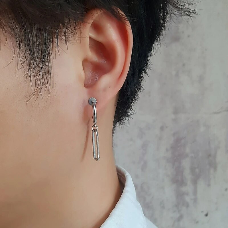 Vnox vyriški 1 dalių stilingi kūginiai smaigalio formos auskarai, roko punk geometriniai ausų papuošalai su spyruokliniu ausų segtuku