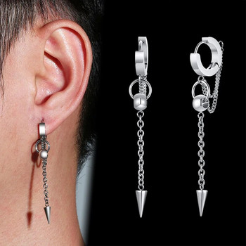 Vnox Minimalist Cross Dangle σκουλαρίκια για άντρες, Ανοξείδωτος κύκλος με κρίκο από ανοξείδωτο ατσάλι με αλυσίδες συνδέσμου, κοσμήματα Rock Hip Hop Ear