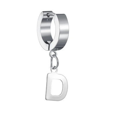 Moda Punk Geometric Glossy Metal 26 AZ Letter Inițială Dangle Cercei Eleganti Femei Bijuterii Bărbați