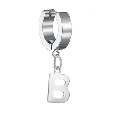 Moda Punk Geometric Glossy Metal 26 AZ Letter Inițială Dangle Cercei Eleganti Femei Bijuterii Bărbați