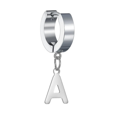 Moda Punk Geometric Glossy Metal 26 AZ Letter Inițială Dangle Cercei Eleganti Femei Bijuterii Bărbați