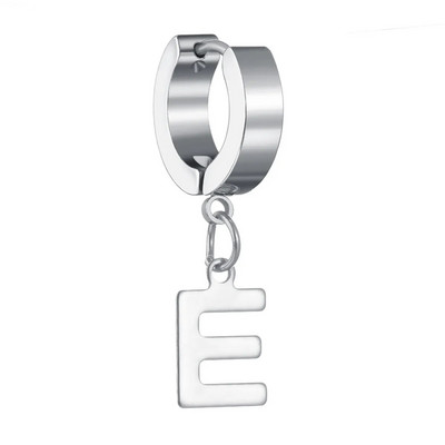 Moda Punk Geometric Glossy Metal 26 AZ Letter Inițială Dangle Cercei Eleganti Femei Bijuterii Bărbați