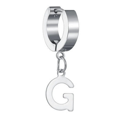 Moda Punk Geometric Glossy Metal 26 AZ Letter Inițială Dangle Cercei Eleganti Femei Bijuterii Bărbați