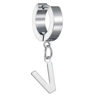 Moda Punk Geometric Glossy Metal 26 AZ Letter Inițială Dangle Cercei Eleganti Femei Bijuterii Bărbați