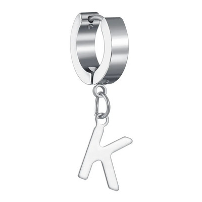 Moda Punk Geometric Glossy Metal 26 AZ Letter Inițială Dangle Cercei Eleganti Femei Bijuterii Bărbați