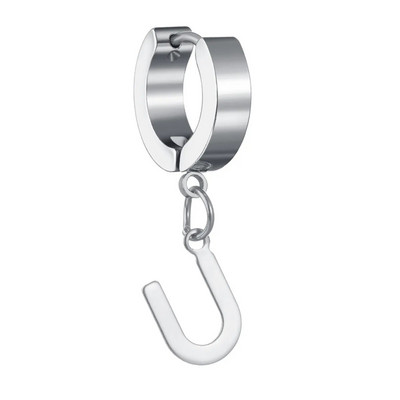 Moda Punk Geometric Glossy Metal 26 AZ Letter Inițială Dangle Cercei Eleganti Femei Bijuterii Bărbați