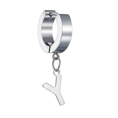 Moda Punk Geometric Glossy Metal 26 AZ Letter Inițială Dangle Cercei Eleganti Femei Bijuterii Bărbați