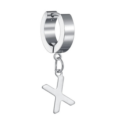 Moda Punk Geometric Glossy Metal 26 AZ Letter Inițială Dangle Cercei Eleganti Femei Bijuterii Bărbați