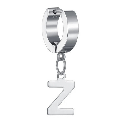 Moda Punk Geometric Glossy Metal 26 AZ Letter Inițială Dangle Cercei Eleganti Femei Bijuterii Bărbați