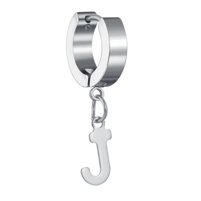 Moda Punk Geometric Glossy Metal 26 AZ Letter Inițială Dangle Cercei Eleganti Femei Bijuterii Bărbați