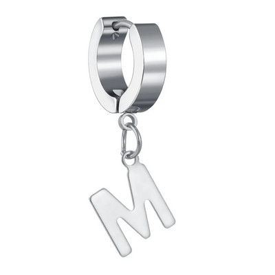 Moda Punk Geometric Glossy Metal 26 AZ Letter Inițială Dangle Cercei Eleganti Femei Bijuterii Bărbați