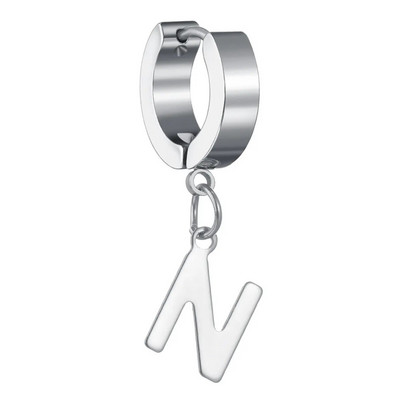 Moda Punk Geometric Glossy Metal 26 AZ Letter Inițială Dangle Cercei Eleganti Femei Bijuterii Bărbați