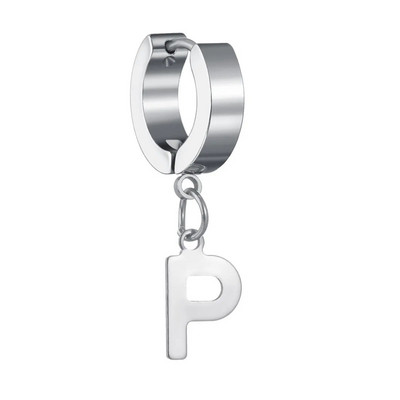 Moda Punk Geometric Glossy Metal 26 AZ Letter Inițială Dangle Cercei Eleganti Femei Bijuterii Bărbați