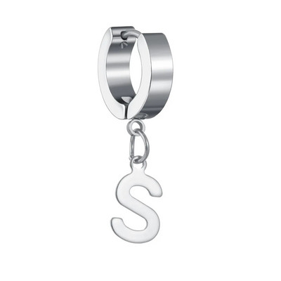 Moda Punk Geometric Glossy Metal 26 AZ Letter Inițială Dangle Cercei Eleganti Femei Bijuterii Bărbați